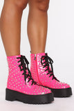 Rock On Girl Booties - Neon Pink
