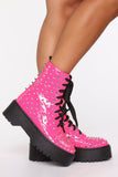 Rock On Girl Booties - Neon Pink