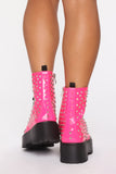 Rock On Girl Booties - Neon Pink