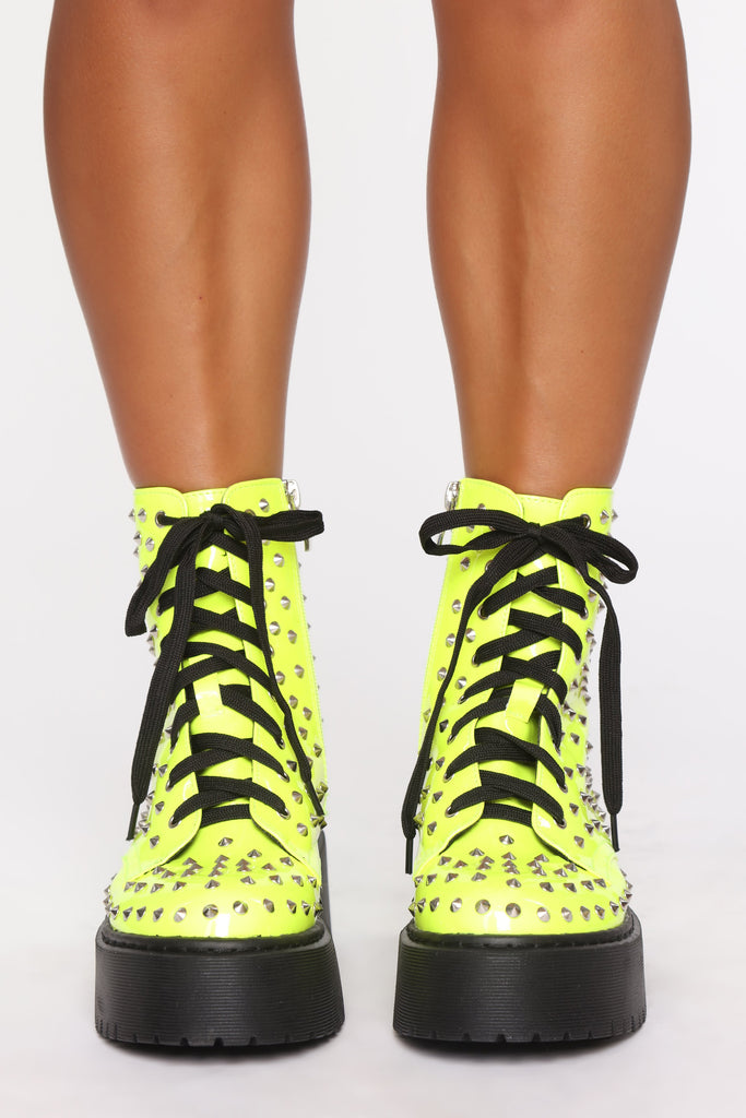 Rock On Girl Booties - Neon Yellow
