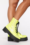 Rock On Girl Booties - Neon Yellow