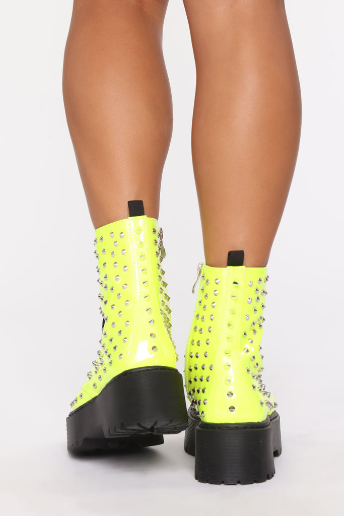 Rock On Girl Booties - Neon Yellow