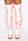 Western Chic Heeled Boots - White