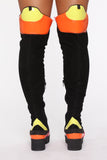 Miss Mischief Over The Knee Boot - Neon