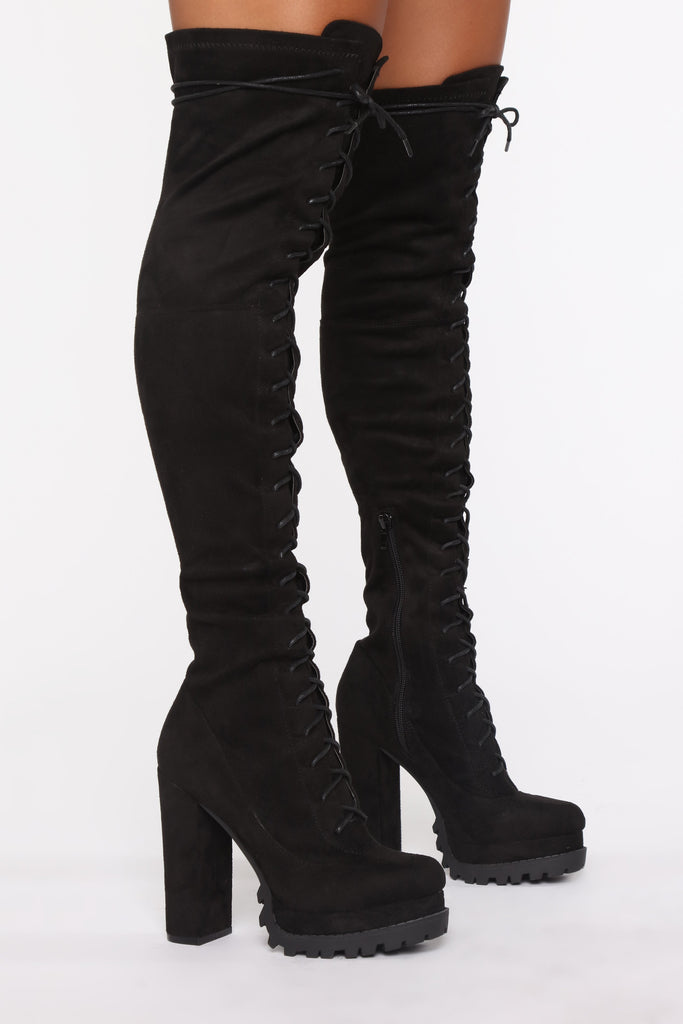 Ready Set Go Heeled Boots - Black