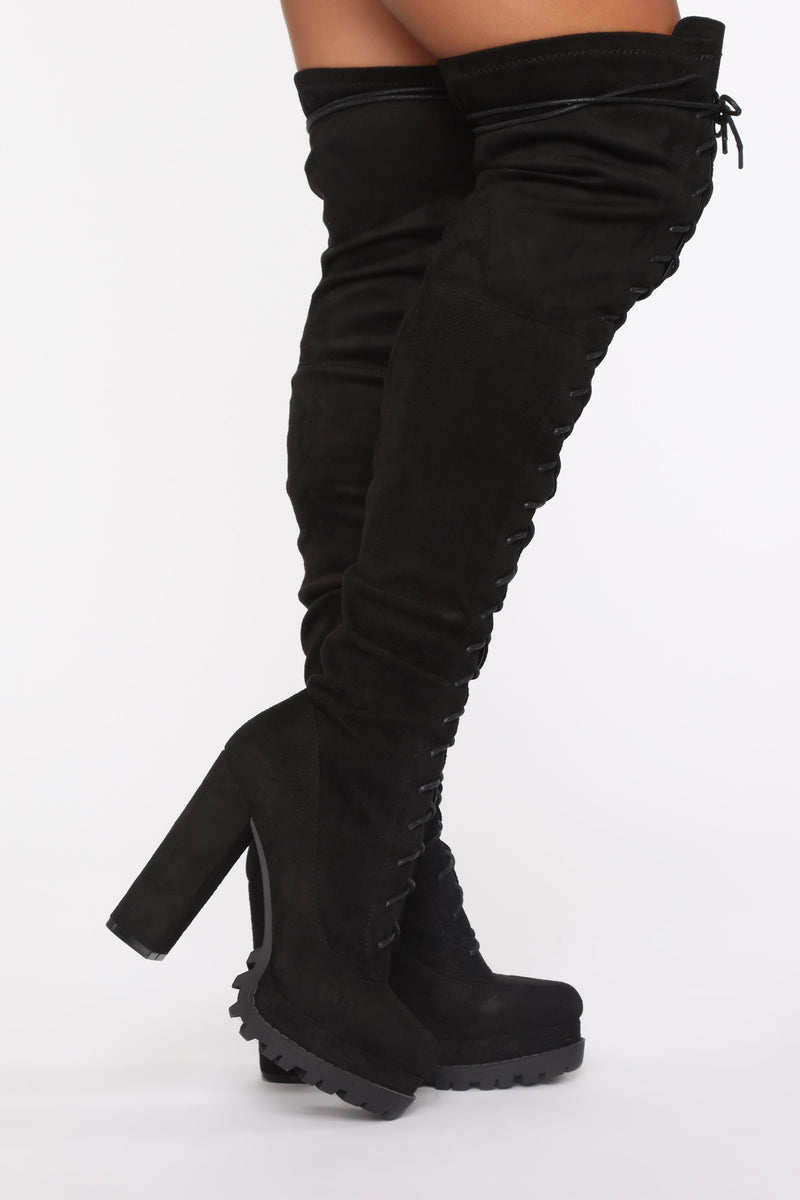 Ready Set Go Heeled Boots - Black