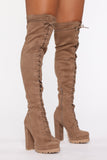 Ready Set Go Heeled Boots - Taupe