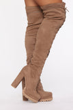 Ready Set Go Heeled Boots - Taupe