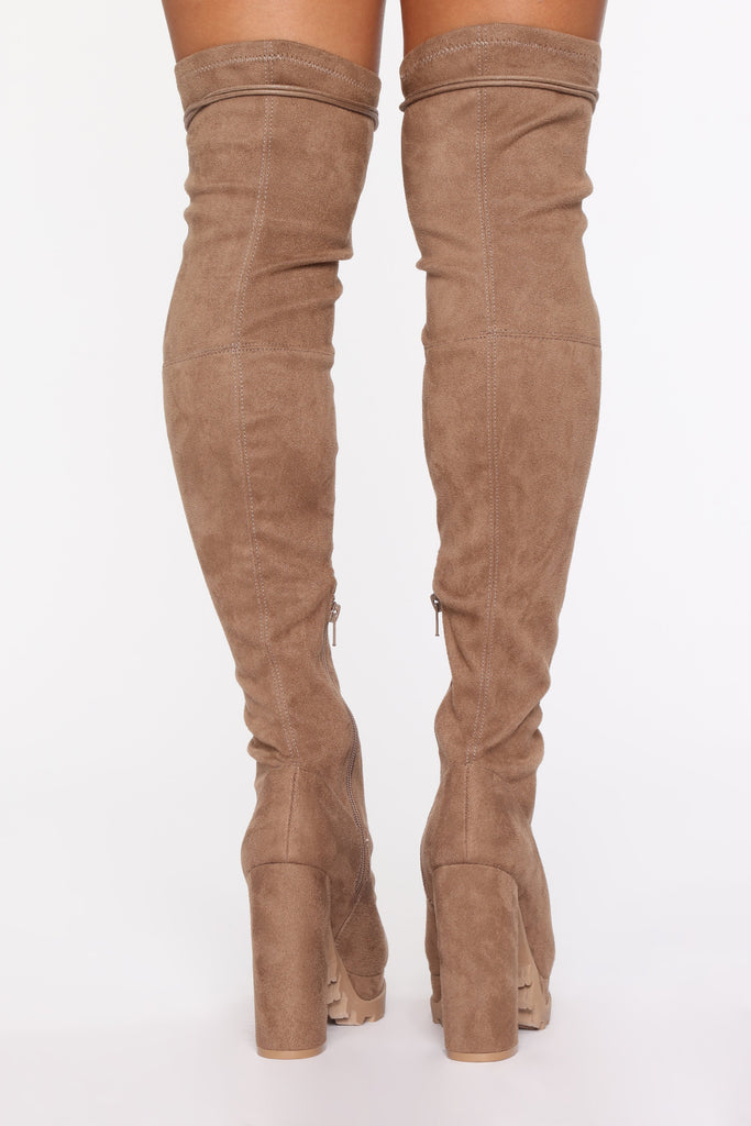 Ready Set Go Heeled Boots - Taupe