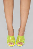 Stop Killing My Vibe Heeled Sandal - Neon Yellow