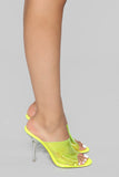 Stop Killing My Vibe Heeled Sandal - Neon Yellow