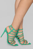 Not That Obvious Heeled Sandal - Emerald Green