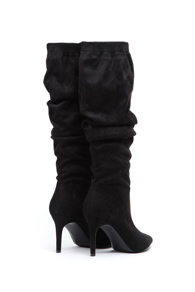 Speak To Me Heeled Boot - Black