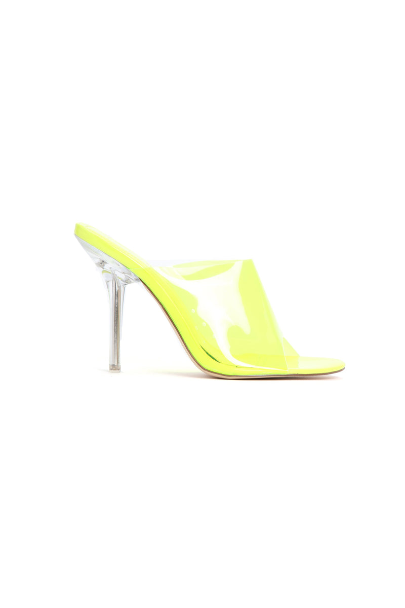 Stop Killing My Vibe Heeled Sandal - Neon Yellow