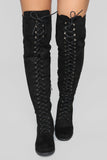 Tall Talk Flat Boot - Black