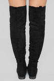 Tall Talk Flat Boot - Black