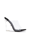 The Glass Edge Heeled Sandal - Black
