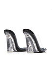 The Glass Edge Heeled Sandal - Black