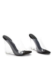 The Glass Edge Heeled Sandal - Black