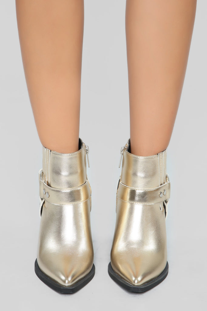 Saddle Up Bootie - Gold