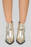 Saddle Up Bootie - Gold