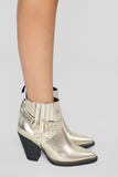 Saddle Up Bootie - Gold