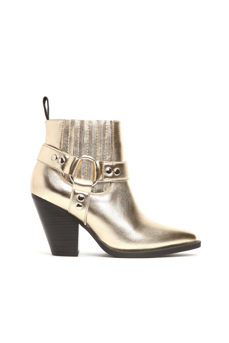 Saddle Up Bootie - Gold