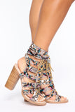 Stay Off My Mind Heeled Sandals - Multi Snake