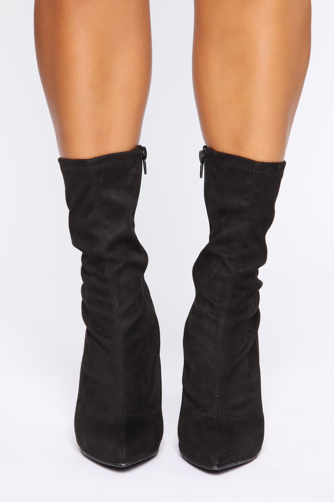 No Snakes Allowed Heel Bootie - Black