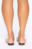 Eyes On The Prize Flat Sandal - Black