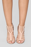 Cage Me In Block Heel - Blush