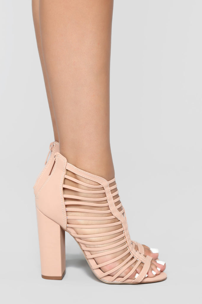 Cage Me In Block Heel - Blush