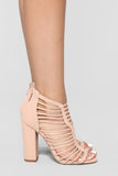 Cage Me In Block Heel - Blush