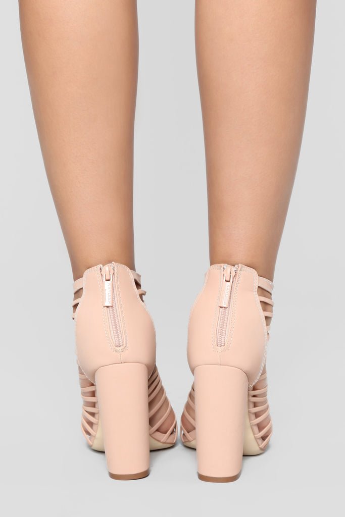 Cage Me In Block Heel - Blush