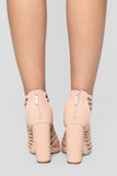 Cage Me In Block Heel - Blush
