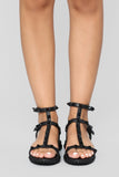 Lookin' Sharp Flat Sandal - Black