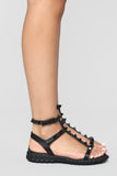 Lookin' Sharp Flat Sandal - Black