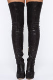 Go Get it Girl Heeled Boots - Black Snake