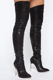 Go Get it Girl Heeled Boots - Black Snake