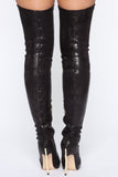 Go Get it Girl Heeled Boots - Black Snake