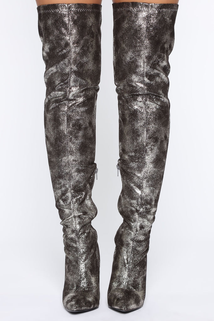 Told You So Heeled Boots - Silver