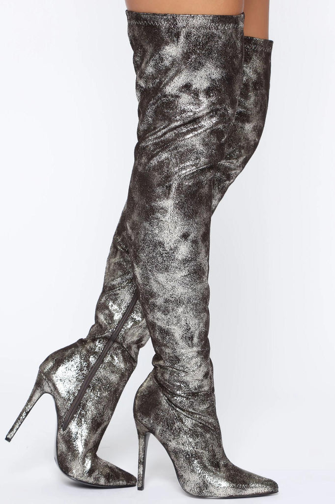 Told You So Heeled Boots - Silver