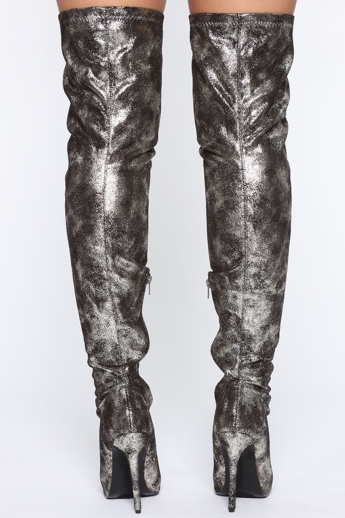 Told You So Heeled Boots - Silver