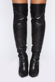 The Way You Walk Heeled Boots - Black Snake
