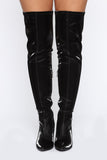 Try Another Time Over The Knee Boots - Black
