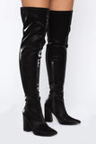 Try Another Time Over The Knee Boots - Black