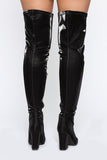 Try Another Time Over The Knee Boots - Black
