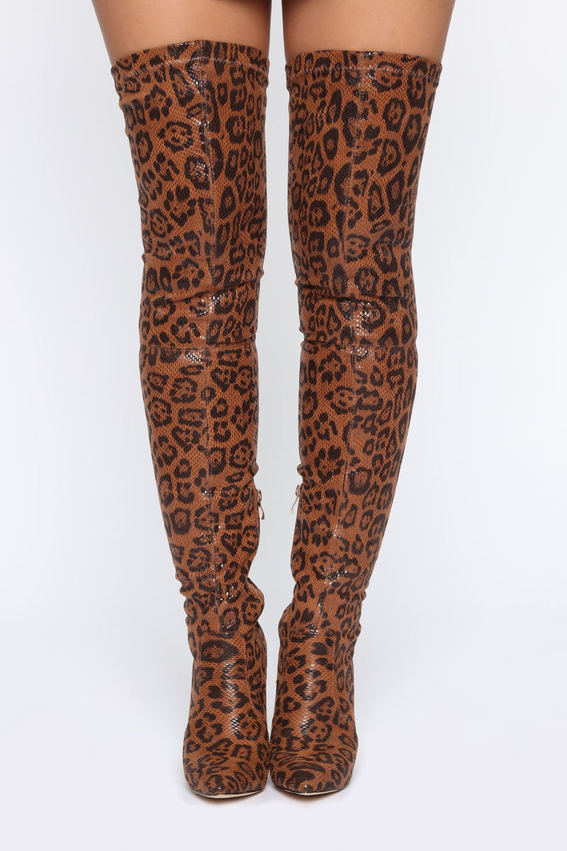 Go Get it Girl Heeled Boots - Leopard