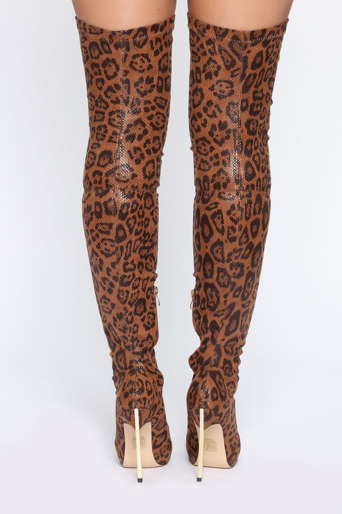Go Get it Girl Heeled Boots - Leopard