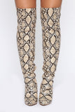 The Way You Walk Heeled Boots - Tan Snake
